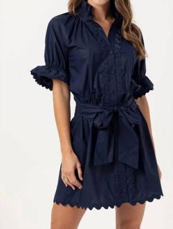 Style 1-3296625414-70 GILNER FARRAR Blue Size 0 Mini 1-3296625414-70 High Neck Belt Navy Cocktail Dress on Queenly