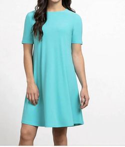 Style 1-3440429993-1498 Sympli Blue Size 4 Pockets Turquoise Polyester Spandex Cocktail Dress on Queenly