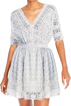 Style 1-3627766754-149 LoveShackFancy Blue Size 12 Floral Mini Lace Cocktail Dress on Queenly