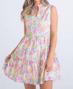 Style 1-3802681294-74 Karlie Pink Size 4 Floral V Neck High Neck Cocktail Dress on Queenly