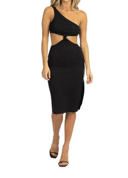 Style 1-3868900956-149 CRESCENT Black Size 12 Free Shipping Plus Size One Shoulder Cocktail Dress on Queenly