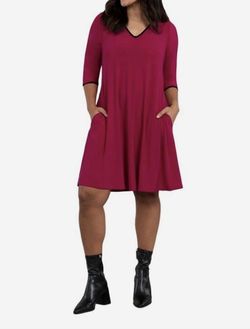 Style 1-3910311726-397 Sympli Pink Size 14 Magenta Pockets Plus Size Cocktail Dress on Queenly