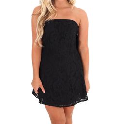 Style 1-396351474-149 Main Strip Black Size 12 Lace Mini Cocktail Dress on Queenly