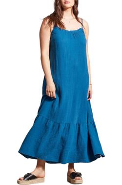 Style 1-400836628-74 TRIBAL Blue Size 4 1-400836628-74 Straight Dress on Queenly