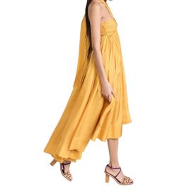 Style 1-4113500870-649 Zimmermann Yellow Size 2 Free Shipping High Low Sweetheart Silk Cocktail Dress on Queenly