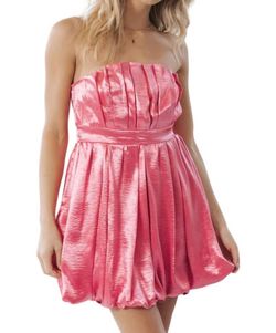 Style 1-621339187-149 SHE + SKY Pink Size 12 Free Shipping Tall Height Mini Strapless Cocktail Dress on Queenly