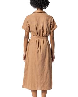 Style 1-671389966-892 Lilla P Brown Size 8 Custom 50 Off Pockets Belt Cocktail Dress on Queenly