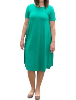 Style 1-677288937-1464 ZENANA Green Size 28 Free Shipping Sleeves Mini Cocktail Dress on Queenly