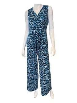 Style 1-969285047-149 la mer luxe Blue Size 12 Spandex Belt Plus Size Jumpsuit Dress on Queenly