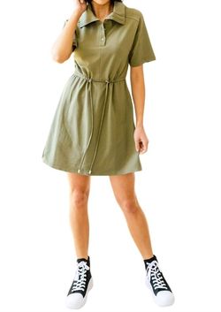 Style 1-971974722-74 VERY J Green Size 4 Polyester 1-971974722-74 Olive Cocktail Dress on Queenly