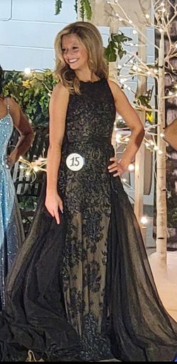 Sherri Hill Black Size 4 Jersey Military Straight Dress on Queenly