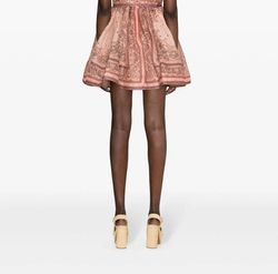 Style 1-1071525838-95 Zimmermann Pink Size 2 Pattern A-line Silk Summer Cocktail Dress on Queenly