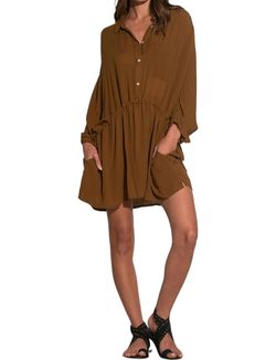 Style 1-1275563996-892 ELAN Brown Size 8 Sleeves High Neck Cocktail Dress on Queenly