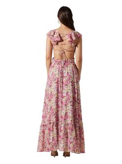 Style 1-1279253863-149 ASTR Pink Size 12 Polyester Floral Sleeves Straight Dress on Queenly