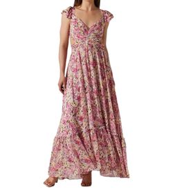 Style 1-1279253863-149 ASTR Pink Size 12 Polyester Floral Sleeves Straight Dress on Queenly