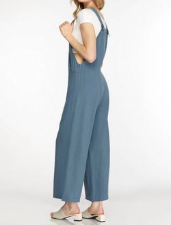 Style 1-1494654-892 SHE + SKY Blue Size 8 Tall Height Free Shipping Floor Length Pockets Jumpsuit Dress on Queenly