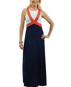 Style 1-1525411244-892 CK BRADLEY Blue Size 8 Military Floor Length Navy Straight Dress on Queenly