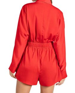 Style 1-1529122038-74 ee:some Red Size 4 Silk Jumpsuit Dress on Queenly