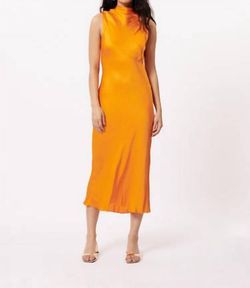 Style 1-1574534946-74 FRNCH Orange Size 4 Fitted 1-1574534946-74 High Neck Cocktail Dress on Queenly