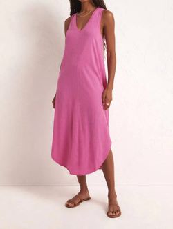 Style 1-1597640204-70 Z Supply Pink Size 0 1-1597640204-70 Jersey V Neck Cocktail Dress on Queenly