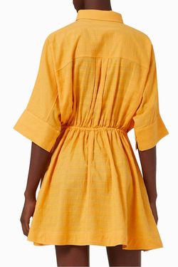 Style 1-160711702-1498 SIGNIFICANT OTHER Yellow Size 4 Free Shipping Mini High Neck Pockets Cocktail Dress on Queenly