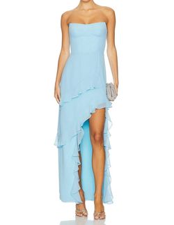 Style 1-1643749115-70 Amanda Uprichard Blue Size 0 1-1643749115-70 Polyester Straight Dress on Queenly