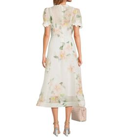 Style 1-1807895800-5 Zimmermann White Size 0 Floral Sleeves Silk Cocktail Dress on Queenly