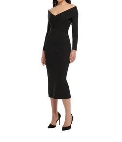 Style 1-1966779512-149 Roland Mouret Black Size 12 Jersey Plus Size Polyester Cocktail Dress on Queenly