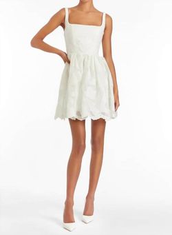 Style 1-218993190-892 Amanda Uprichard White Size 8 Square Neck Engagement Summer Cocktail Dress on Queenly