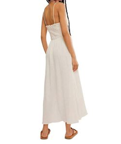 Style 1-2330192408-149 Free People White Size 12 Bachelorette Spaghetti Strap Side Slit Cocktail Dress on Queenly