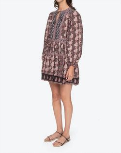 Style 1-2352531907-425 SEA Brown Size 8 Long Sleeve Floral Cocktail Dress on Queenly