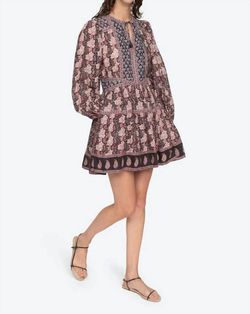 Style 1-2352531907-425 SEA Brown Size 8 Long Sleeve Floral Cocktail Dress on Queenly