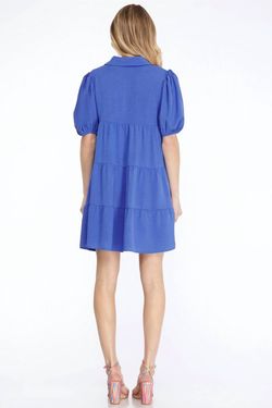 Style 1-2422407603-892 SHE + SKY Blue Size 8 Mini Sorority High Neck Polyester Cocktail Dress on Queenly