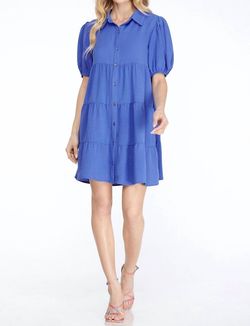 Style 1-2422407603-892 SHE + SKY Blue Size 8 Mini Sorority High Neck Polyester Cocktail Dress on Queenly