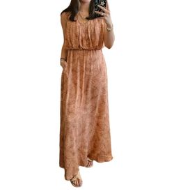 Style 1-2434927670-149 Easel Brown Size 12 Polyester Military Floor Length Pockets Straight Dress on Queenly