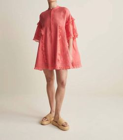 Style 1-2507831882-649 JOSLIN Pink Size 2 Sleeves Pockets Mini Flare High Neck Cocktail Dress on Queenly