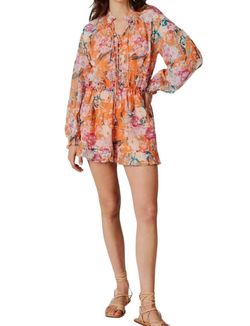 Style 1-2615554428-74 DELUC Orange Size 4 Polyester Floral Jumpsuit Dress on Queenly