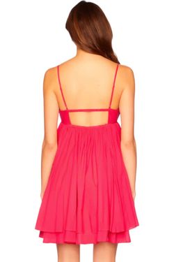 Style 1-262229512-70 Susana Monaco Pink Size 0 1-262229512-70 Mini V Neck A-line Cocktail Dress on Queenly