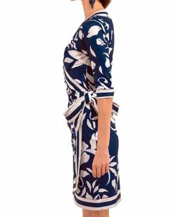 Style 1-2848267002-74 GRETCHEN SCOTT Blue Size 4 Jersey Summer Sleeves Polyester Cocktail Dress on Queenly