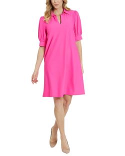 Style 1-2860253675-74 JUDE CONNALLY Pink Size 4 Spandex Pockets Sleeves Cocktail Dress on Queenly