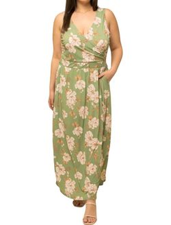 Style 1-2929283222-1464 GILLI Green Size 28 Pockets Floral Olive Straight Dress on Queenly