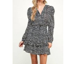 Style 1-3086488427-149 ELLISON Black Size 12 Long Sleeve Plus Size Cocktail Dress on Queenly