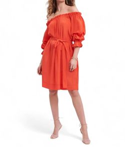 Style 1-3165686222-892 MERSEA Orange Size 8 High Neck Belt Cocktail Dress on Queenly