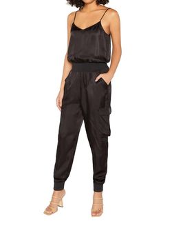 Style 1-3409284708-74 cinq a sept Black Size 4 1-3409284708-74 Free Shipping Tall Height Floor Length Pockets Jumpsuit Dress on Queenly