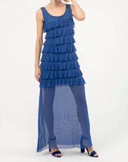 Style 1-3617511146-149 ISLE by Melis Kozan Blue Size 12 Spandex Plus Size Straight Dress on Queenly