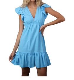 Style 1-4040520070-149 Bluebird Canyon Blue Size 12 Mini Cap Sleeve Sorority Plus Size Cocktail Dress on Queenly