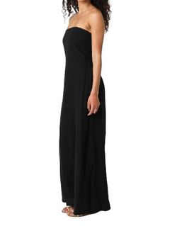 Style 1-4057012761-892 OLIVACEOUS Black Size 8 Fitted Strapless Military Floor Length Straight Dress on Queenly