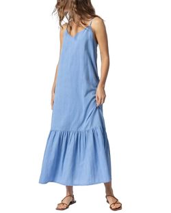 Style 1-949022263-70 Lilla P Blue Size 0 Spaghetti Strap 50 Off Belt Straight Dress on Queenly