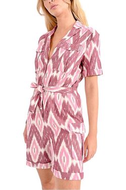 Style 1-960373337-70 MOLLY BRACKEN Pink Size 0 Pattern Pockets Free Shipping Print Jumpsuit Dress on Queenly