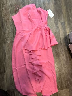 Milk + honey Pink Size 8 Floor Length Military Wedding Guest A-line Dress on Queenly